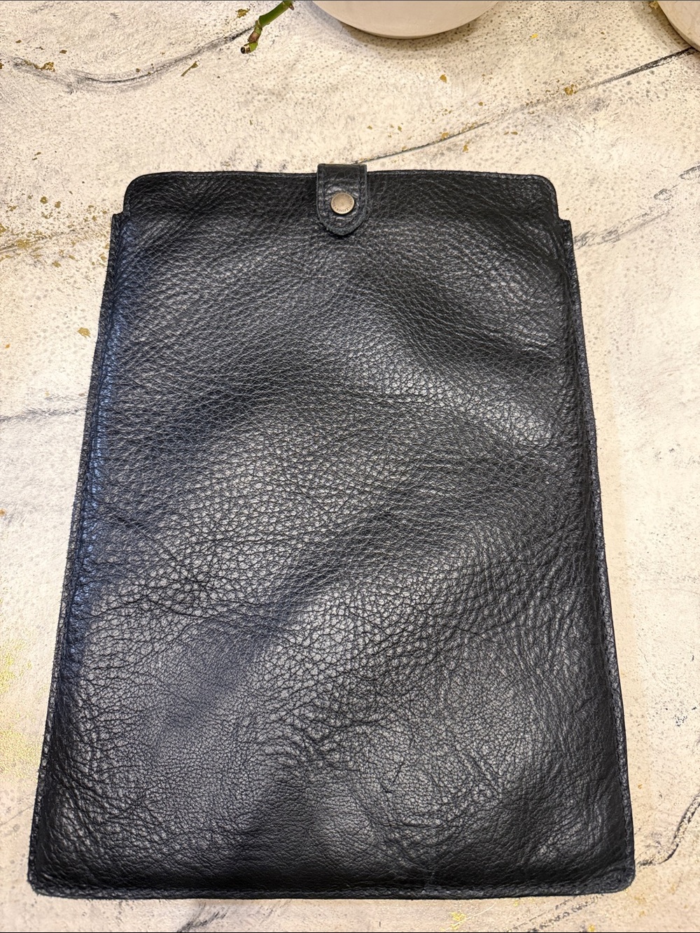 Portland Leather Black Pebbled Leather Tablet Sleeve